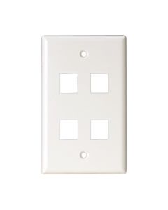 Steren 310-204 Standard 4 Port Keystone Wall Plate