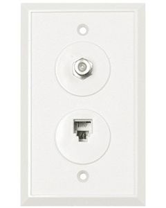 JVI Satellite Wall Plates-Ivory-Single F81 Hi Frequency + Modular