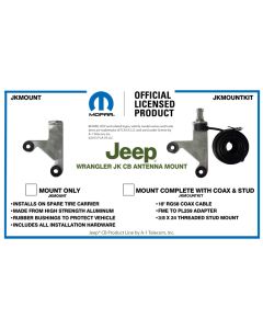 Mopar® / Jeep® Licensed JKMOUNT Jeep Wrangler JK Antenna Mounting Bracket For Model Years 2007-2018