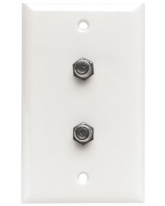 JVI Satellite Wall Plates-White-Dual F81 Hi Frequency