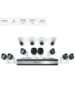 Uniden G71684D3 16 Channel 12 Cam 1080p Wired Security System 100′ Night Vision 3TB HDD 
