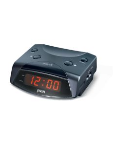 jWin JL104 Black Alarm Clock