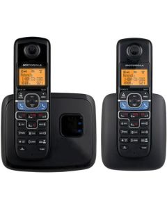 Motorola L702BT DECT 6.0 Black Cordless Phone System with 2 Handsets, Digital Answering System and Mobile Bluetooth Linking