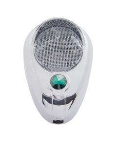 United Pacific RK56 Microphone Chrome Cover With Colored Jewel-Green